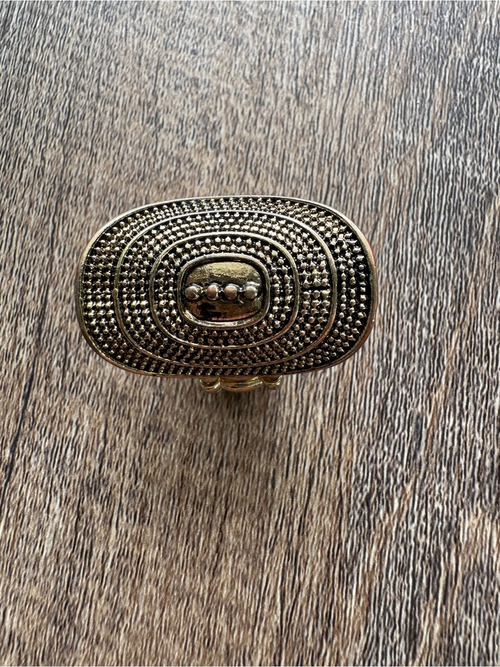 Brass Textured Stretch Ring